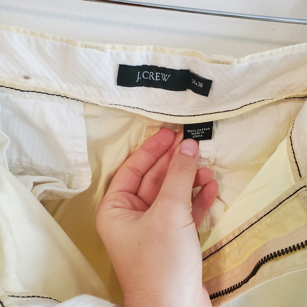 J. CREW 100% cotton banana yellow trouser pants lightweight size 34x36 - Picture 5 of 8